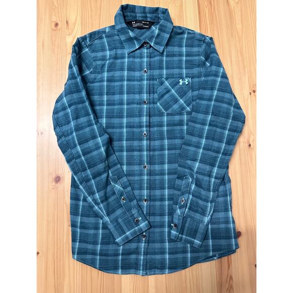 Under Armour Womens ColdGear Long Sleeve Flannel Shirt Small - Picture 1 of 5